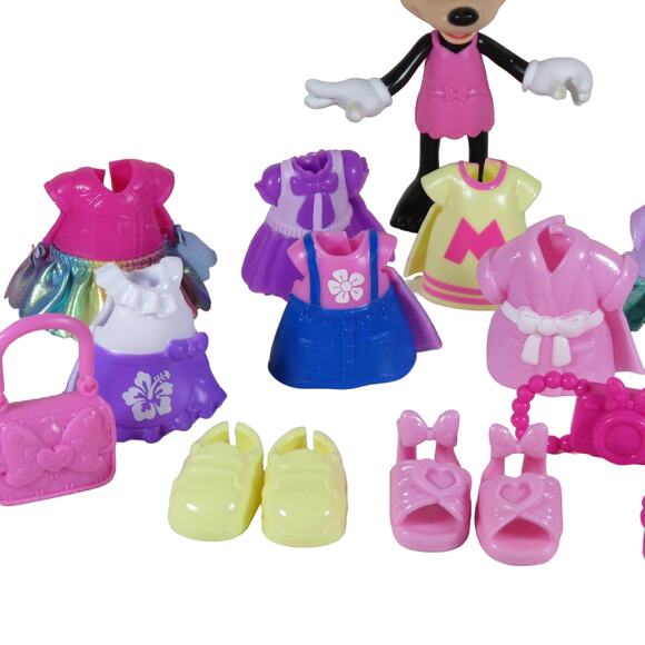 Minnie Mouse Figurine Dress-Up Set w/ Outfits Shoes Accessories - Picture 3 of 16